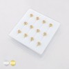 12PCS OF MULTI CZ HEART CLUSTER 316L SURGICAL STEEL L SHAPE STUD BOX